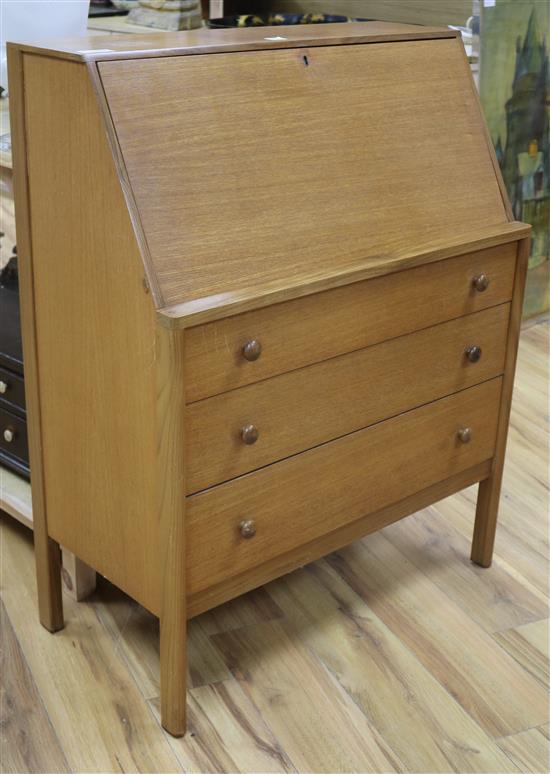 A modern teak bureau W.81cm.